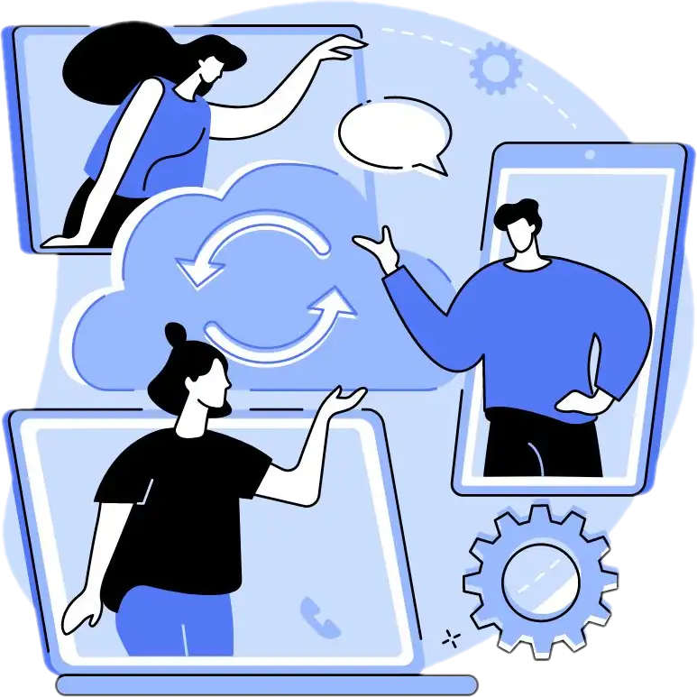 An image of employee managing device for MDM