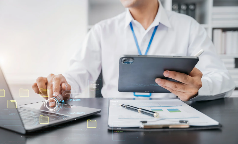 office guy using multiple device configured by zero-touch