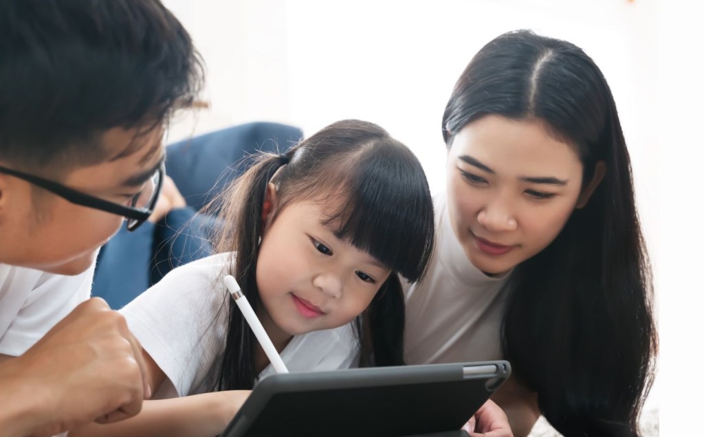 students using ipad to learn