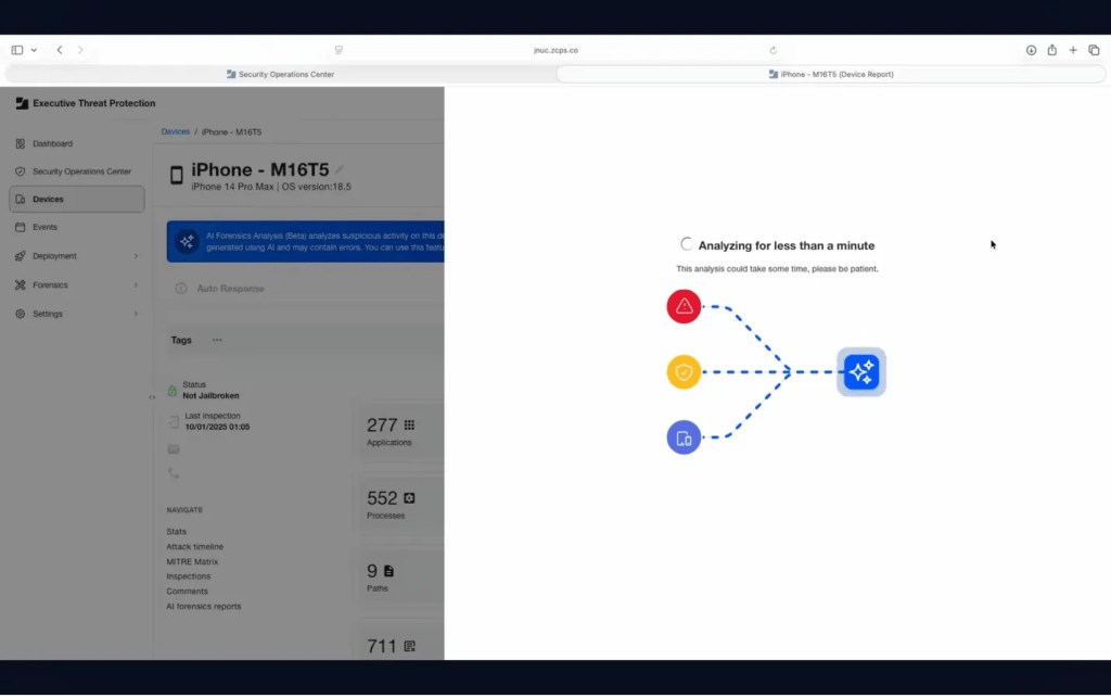jamf executive thread protection doing ai analysis