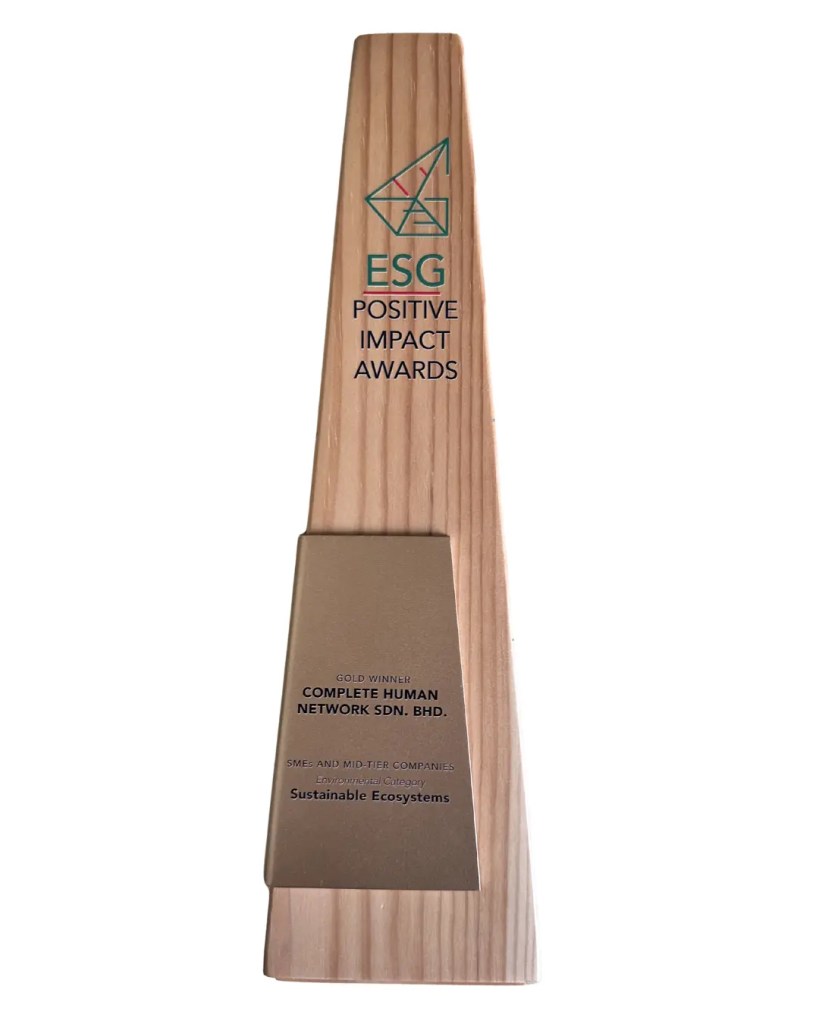 Gold Winner Sustainable Ecosystems trophy for complete human network