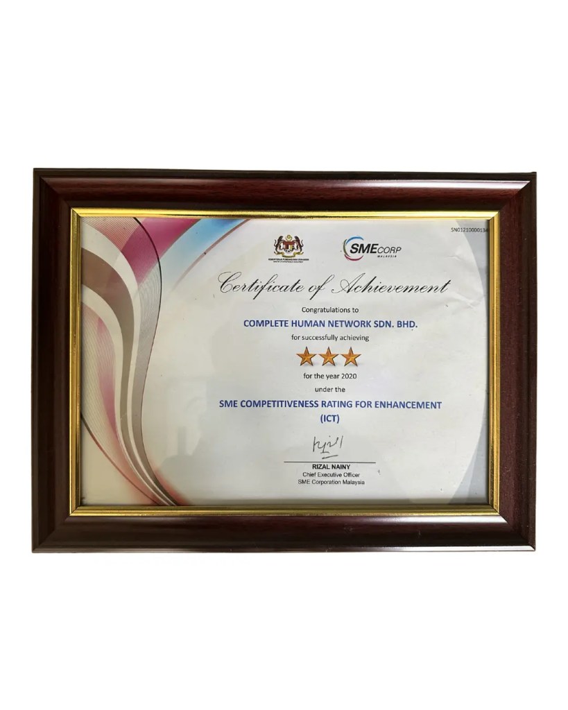 SME Competitiveness Rating for Enhancement (ICT) certificate to complete human network