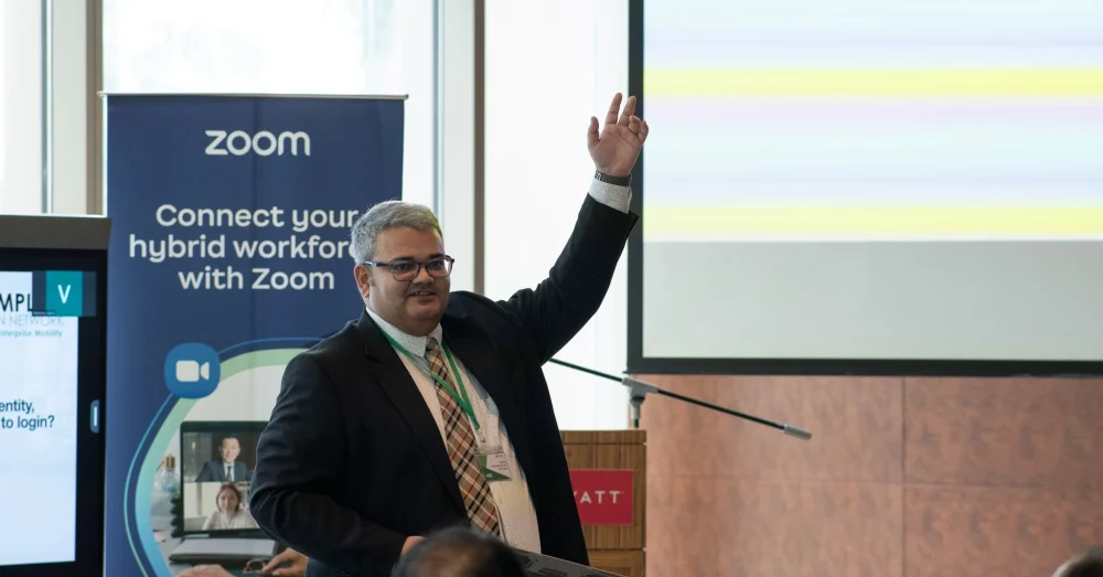 Technical manager from CHN, Mr. Will giving speech at Apple event about our DaaS & MDM solutions