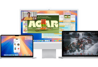 2 macbooks and 1 iMac displaying macos sequoia